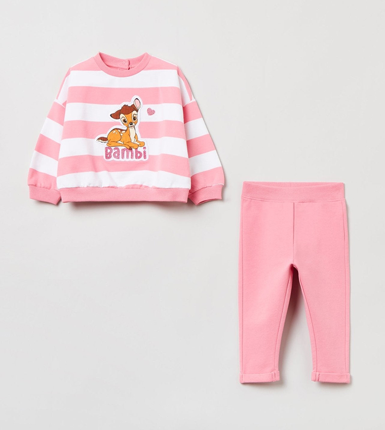 Buy OVS Disney Baby Bambi Appliqued Clothing Set In Pink | 6thStreet UAE