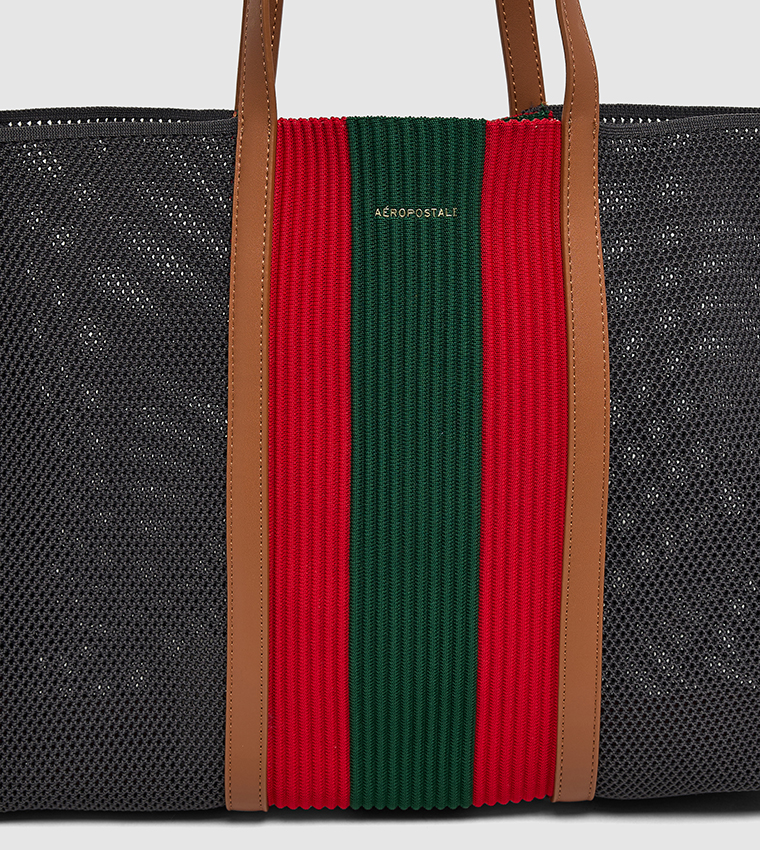 Color Block Shoulder Bag with Pouch