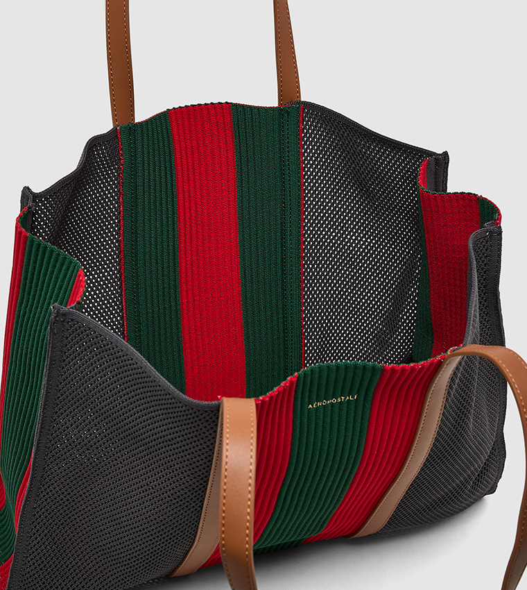 Color Block Shoulder Bag with Pouch