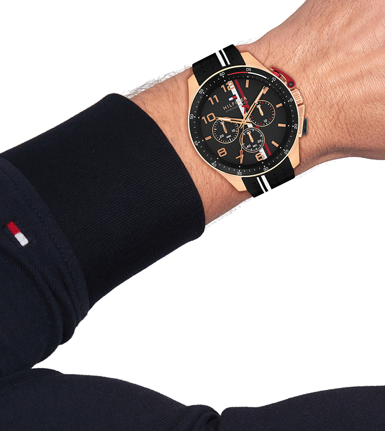 BANK Black Aluminum Bezel Chronograph Watch