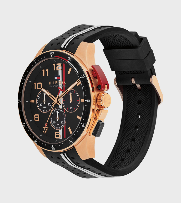 BANK Black Aluminum Bezel Chronograph Watch