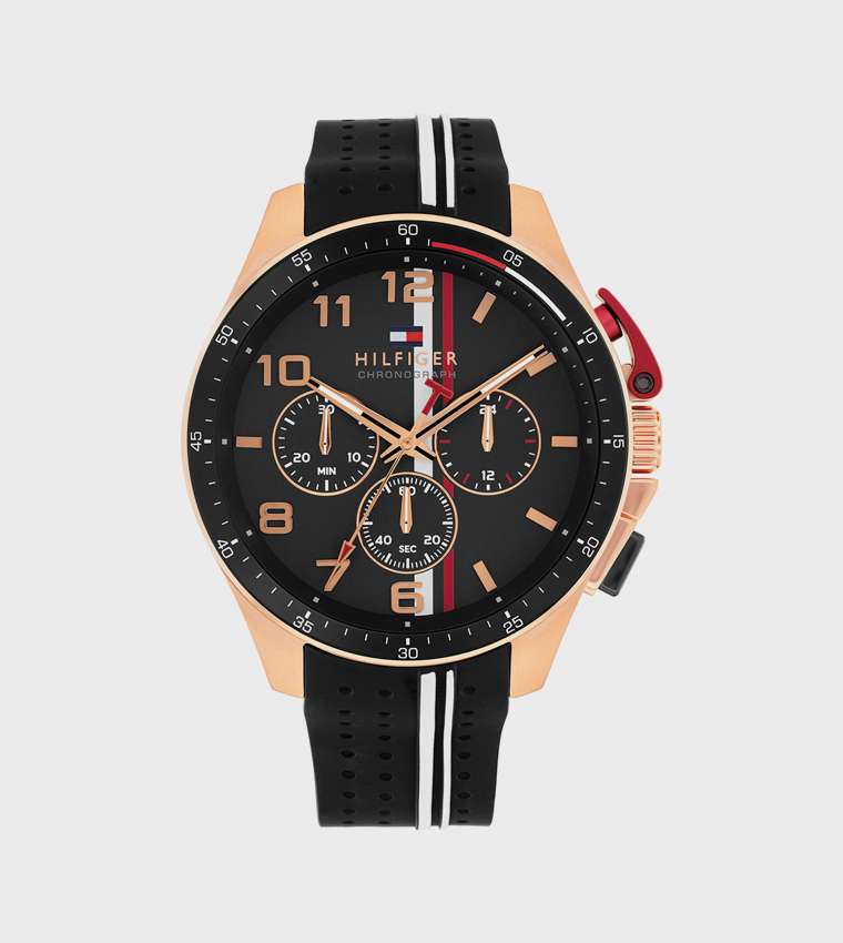 BANK Black Aluminum Bezel Chronograph Watch