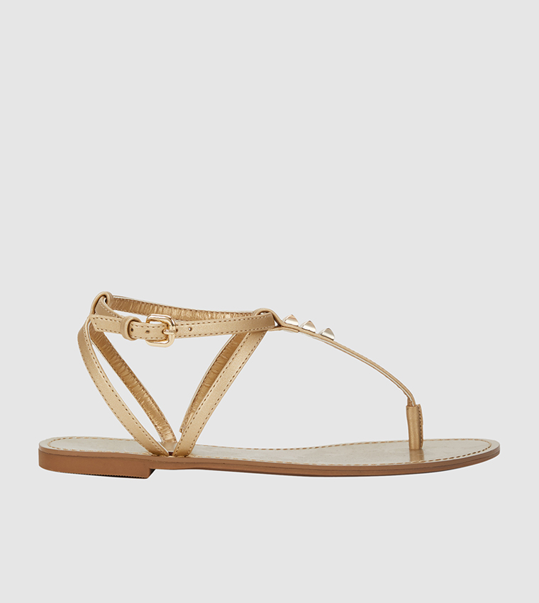 Gold dress sale sandals flat