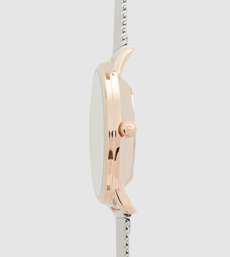 Silver Tray Metal Casual Watch - Silver