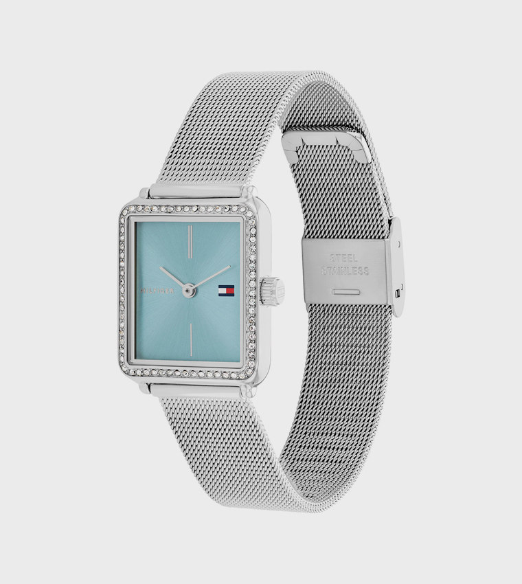 TEATA Crystal Bezel Aqua Blue Dial Analog Watch