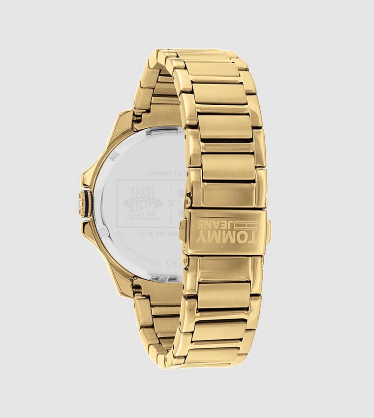 Navy Dial Crystal Detailed Ionic Plated Watch