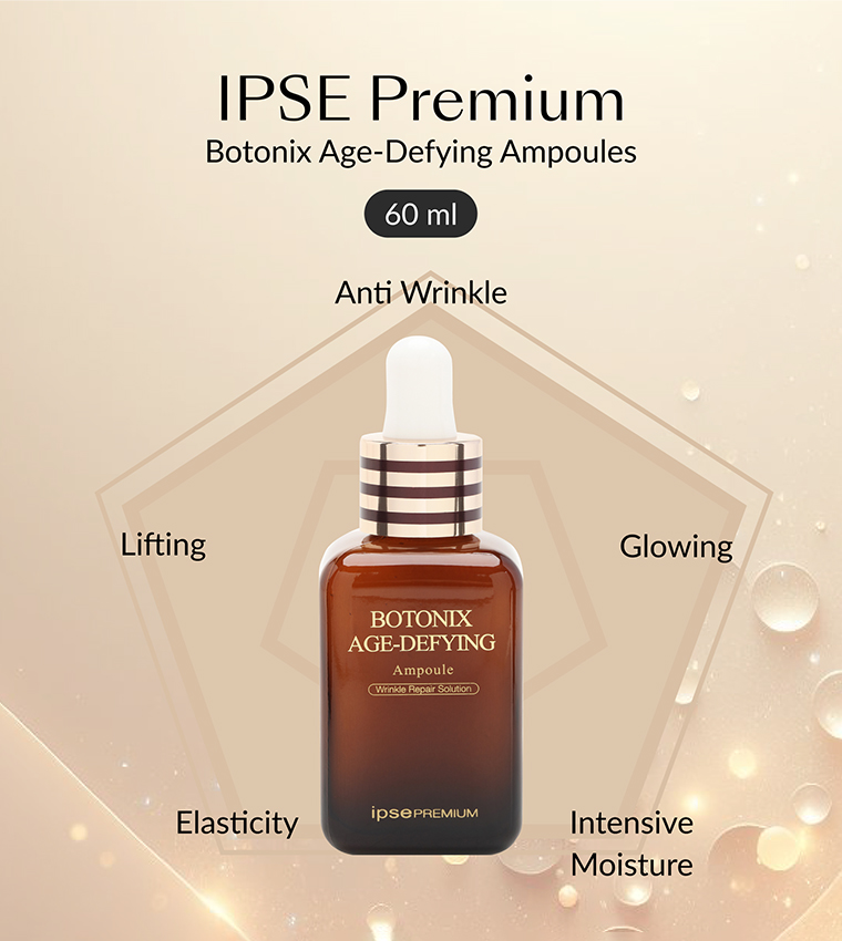IPSE Korean Premium Botonix Ampoule Face & Neck Serum 60ml - Skin Care Anti Aging Facial Brightening Serum - Reduce Fine Line, Wrinkle with 24k Gold