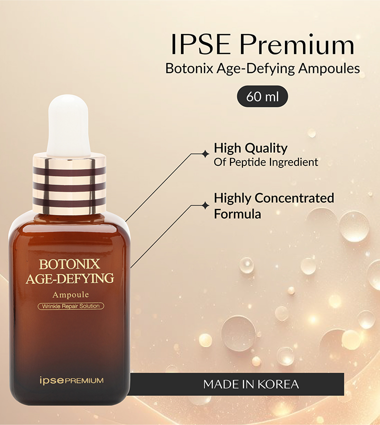 IPSE Korean Premium Botonix Ampoule Face & Neck Serum 60ml - Skin Care Anti Aging Facial Brightening Serum - Reduce Fine Line, Wrinkle with 24k Gold