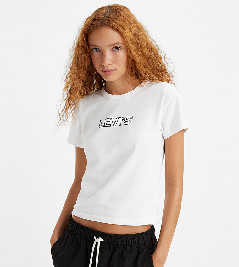 Levis t shirt sales women's white