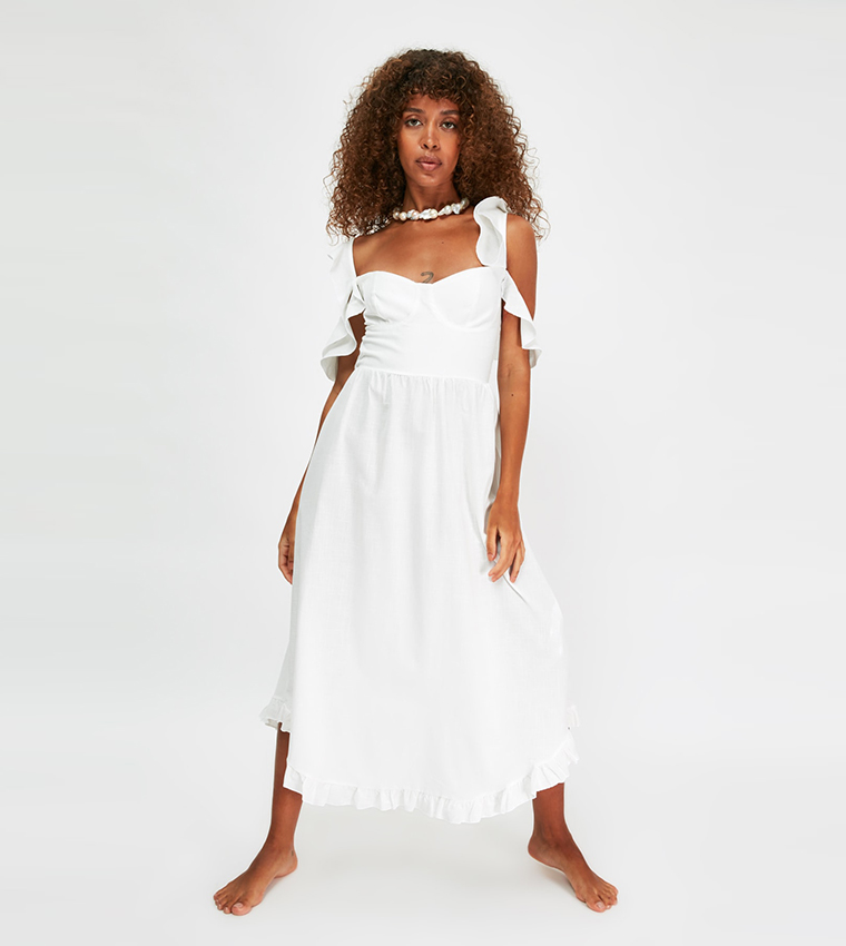 Ruffle Tee Dress Ocean main image 1