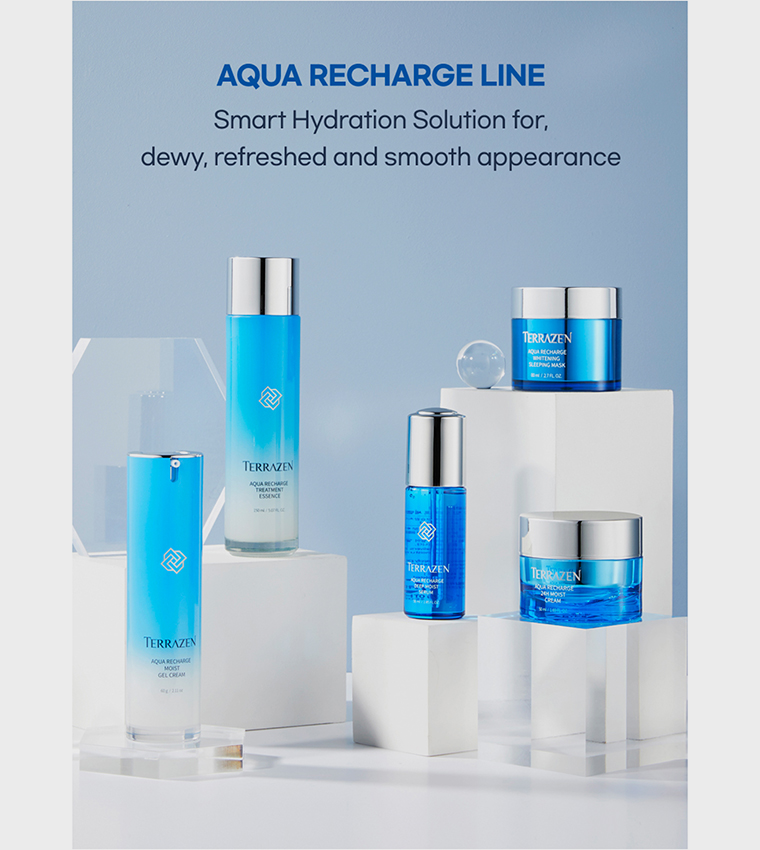 Terrazen Korean Aqua Recharge Deep Moist Serum, 1.85 fl oz / 55ml - Biotics Intensive Serum, +8 Hyaluronic Acid for Radiance and Smooth texture
