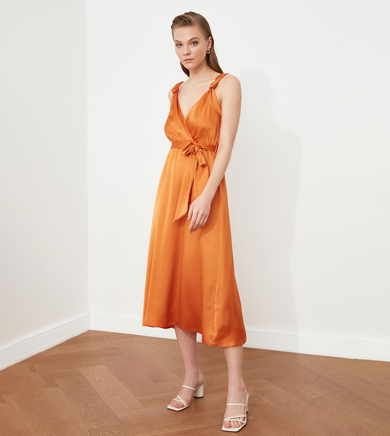 Orange casual clearance dresses