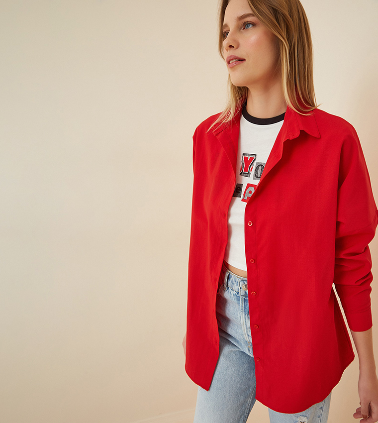 Oversized Long Basic Shirt