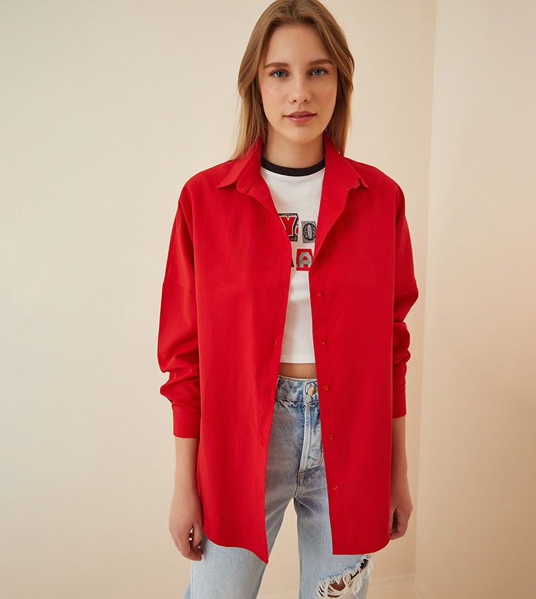 Oversized Long Basic Shirt