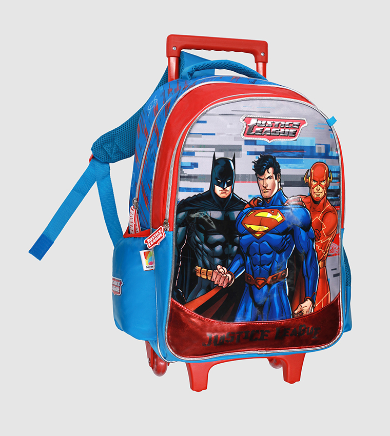 Justice Leauge Trolley Bag 2 Main Compartments And 2 Side Pockets