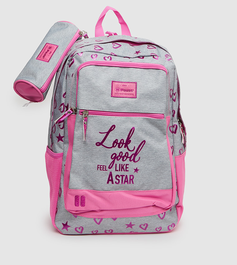 Printed Backpack 17.5 inches with Organizer