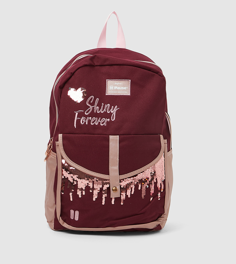 Printed Pause School Backpack 17"