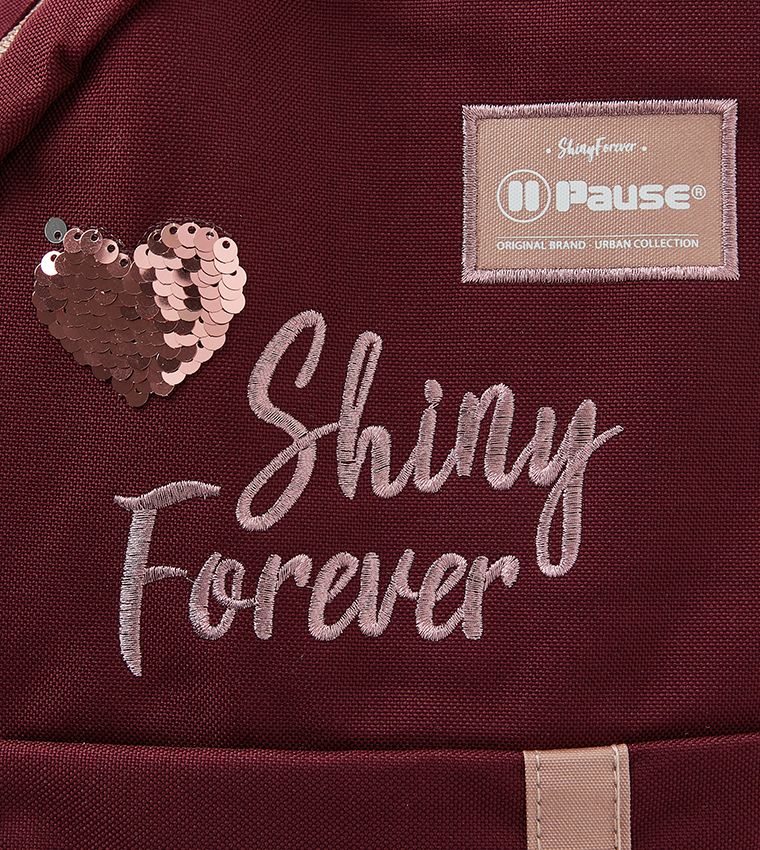 Printed Pause School Backpack 17"