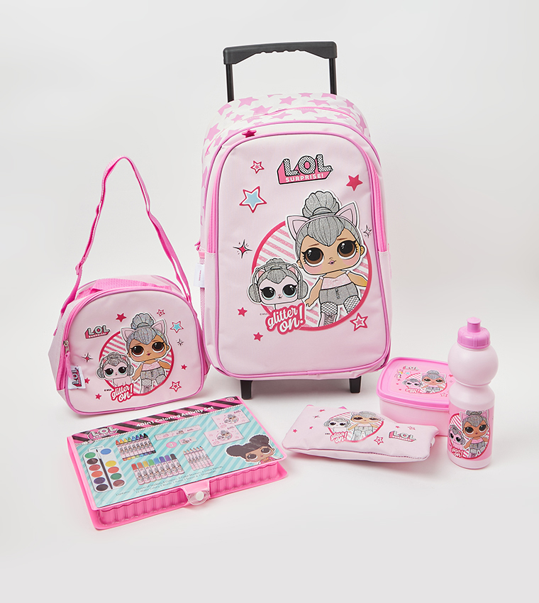 Buy LOL Surprise Kids Trolley Bag Set 18 Inches In Pink