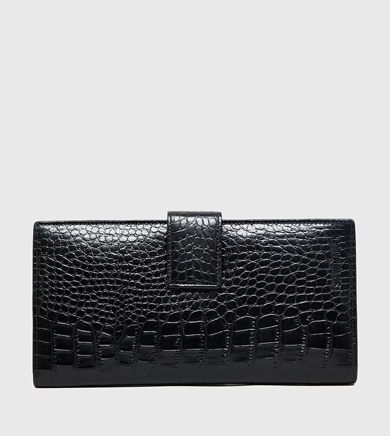 Croc Textured Bi-Fold Card Holder