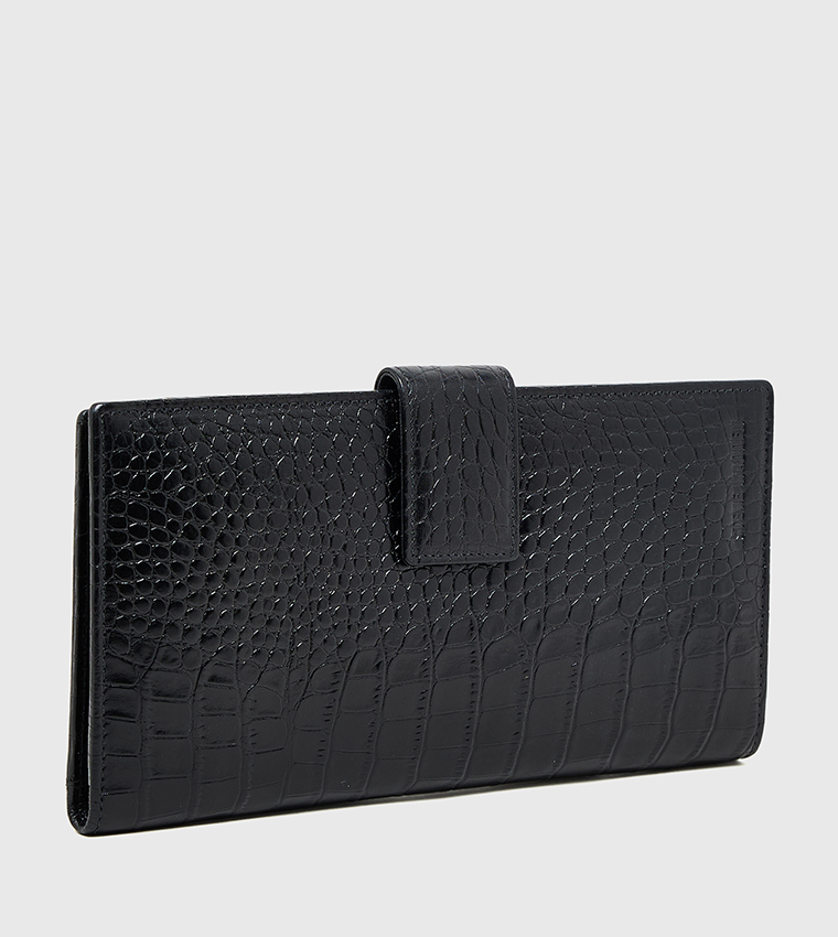 Croc Textured Bi-Fold Card Holder