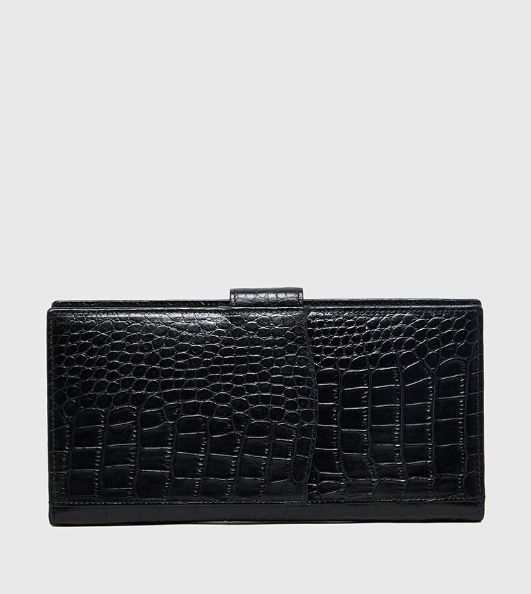 Croc Textured Bi-Fold Card Holder
