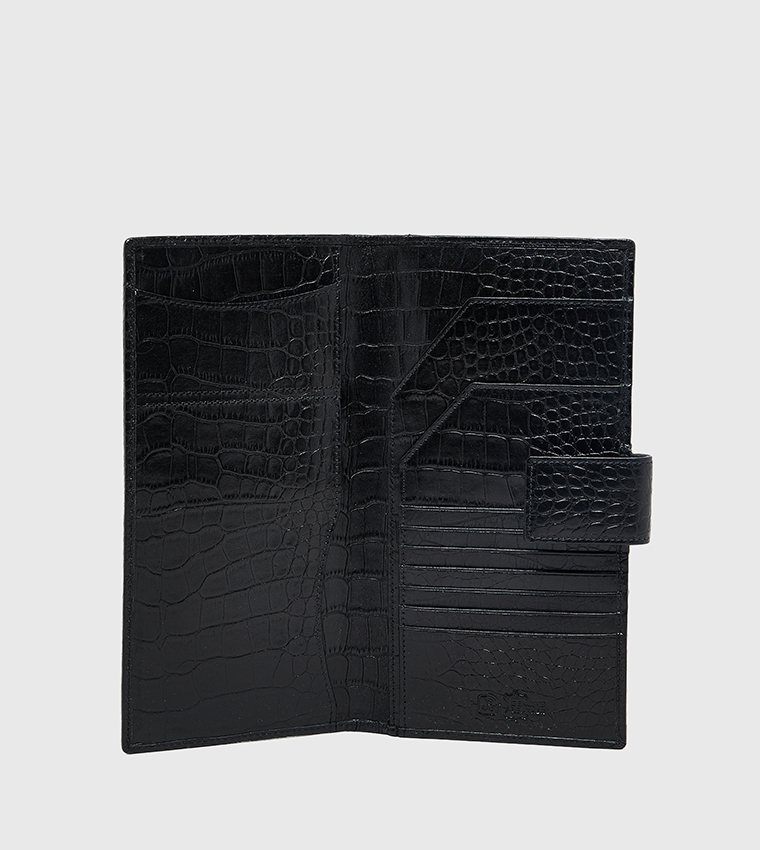 Croc Textured Bi-Fold Card Holder