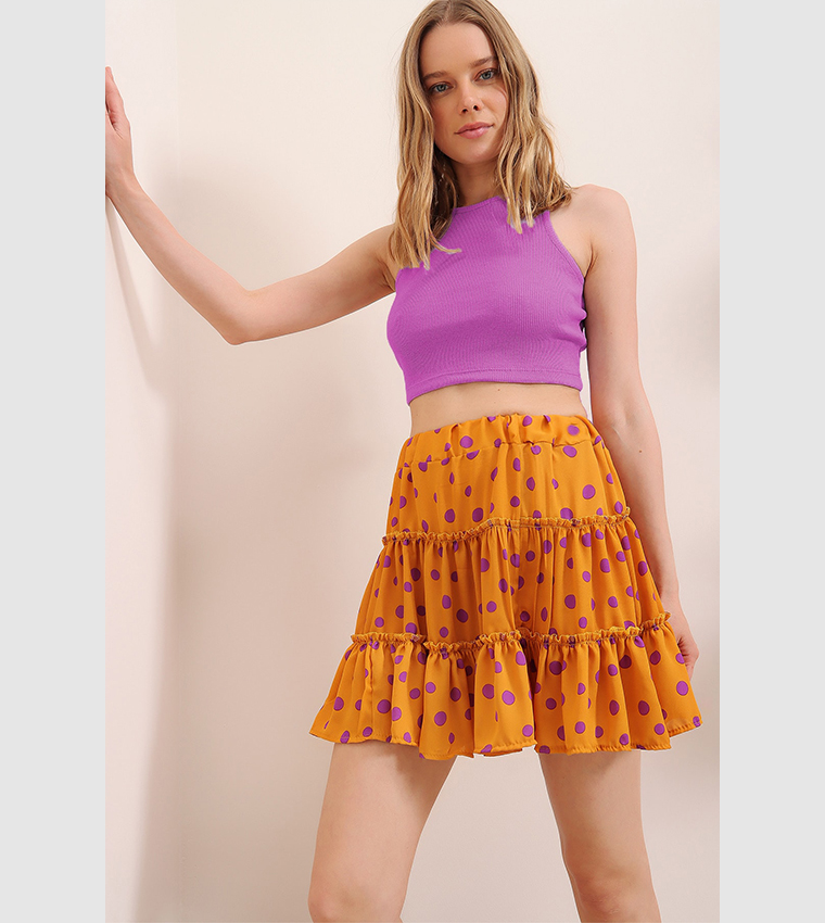 Mila Tweetums skirt in orange