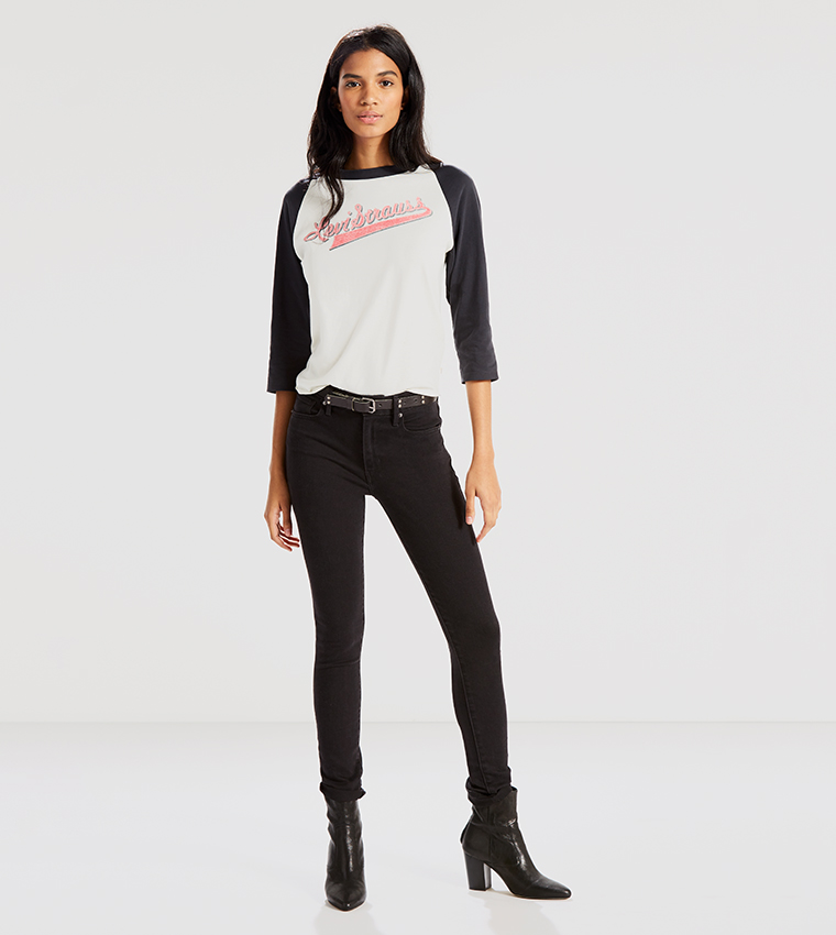 Womens black hot sale levi jeans