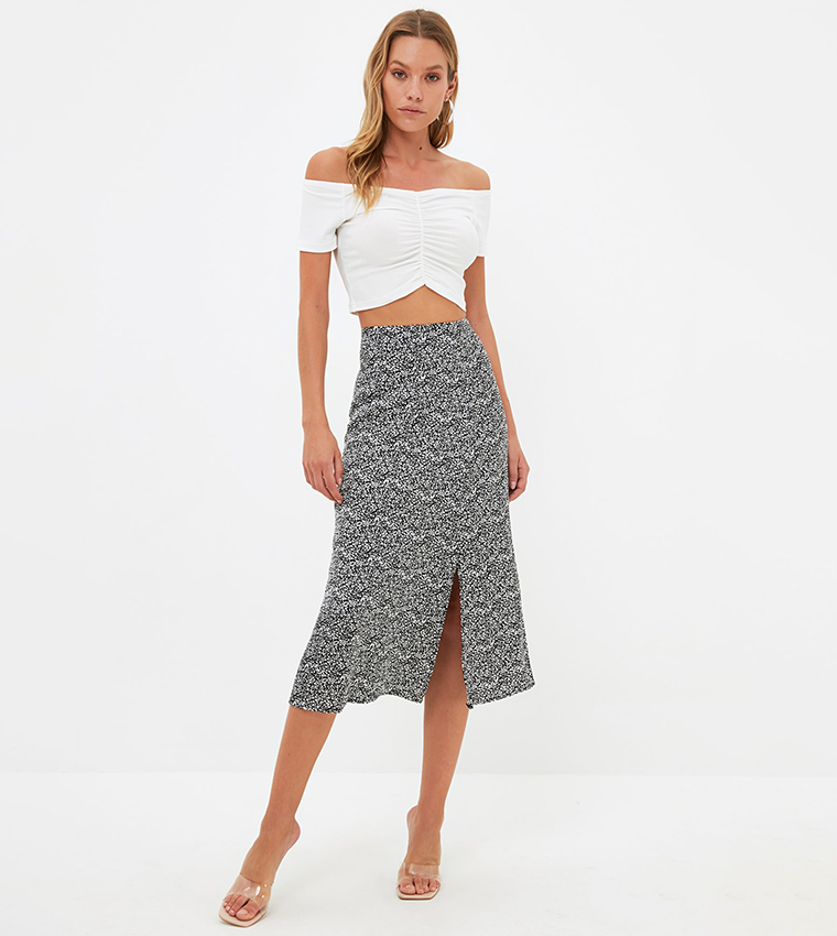 Flared Knitted A-line Skirt main image 0