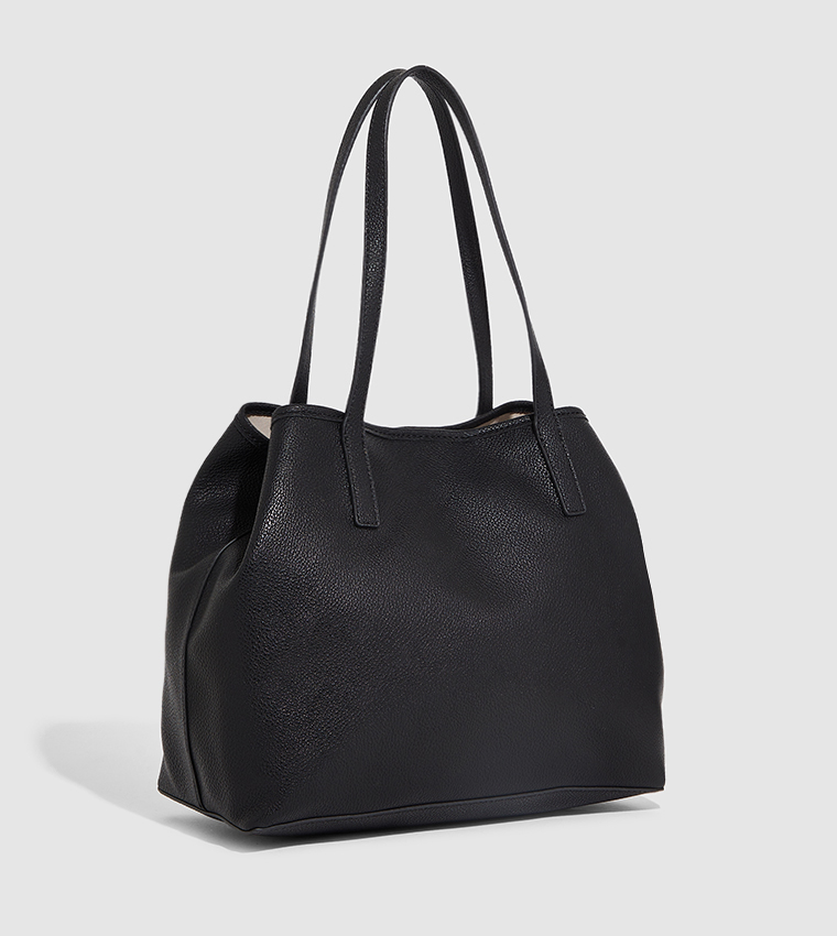 Buy Guess Textured Tote Bag Set In Black | 6thStreet UAE