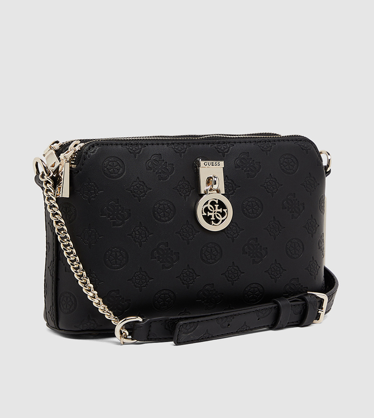Buy Guess Dbl Zip Crossbody Black In Black 6thStreet Kuwait
