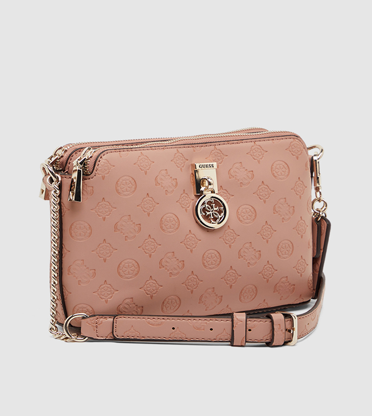 Buy Guess Dbl Zip Crossbody Rosewood In Multiple Colors