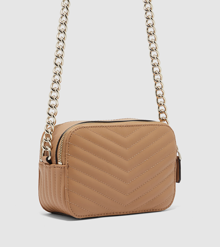 Buy Guess Noelle Quilted Camera Cross Body In Beige 6thStreet Saudi Arabia
