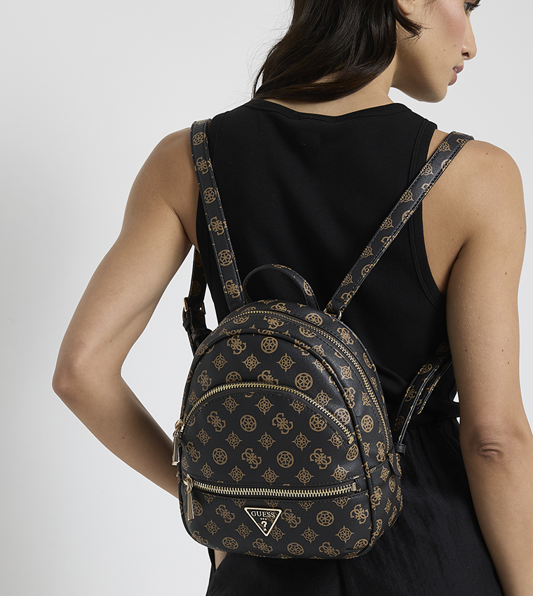 Logo Printed Front Pocket Backpack