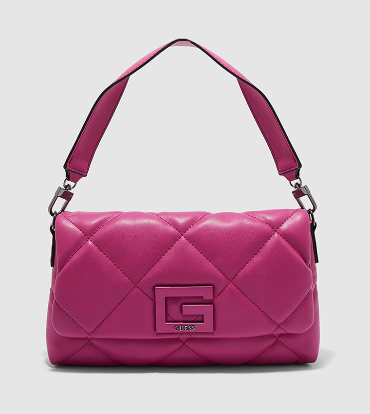 Pink leather store shoulder bag