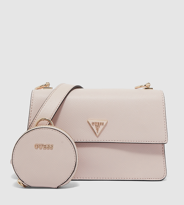 Buy Guess ALEXIE Flap Closure Sling Bag With Mini Coin Pouch In Pink 6thStreet UAE