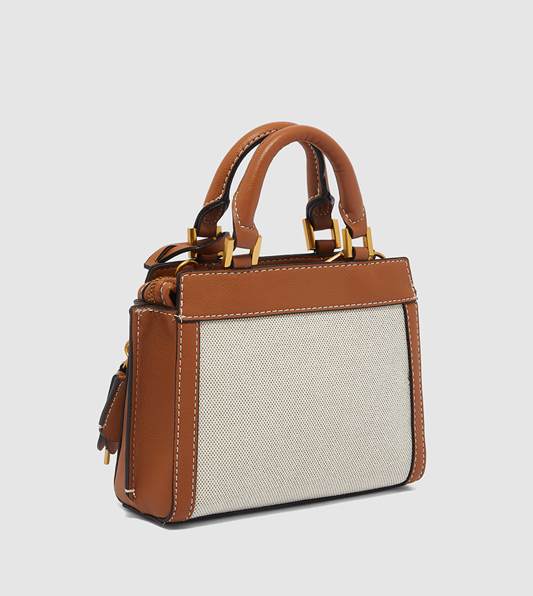 Buy Guess KATEY Color Block Satchel Bag In Brown 6thStreet Qatar