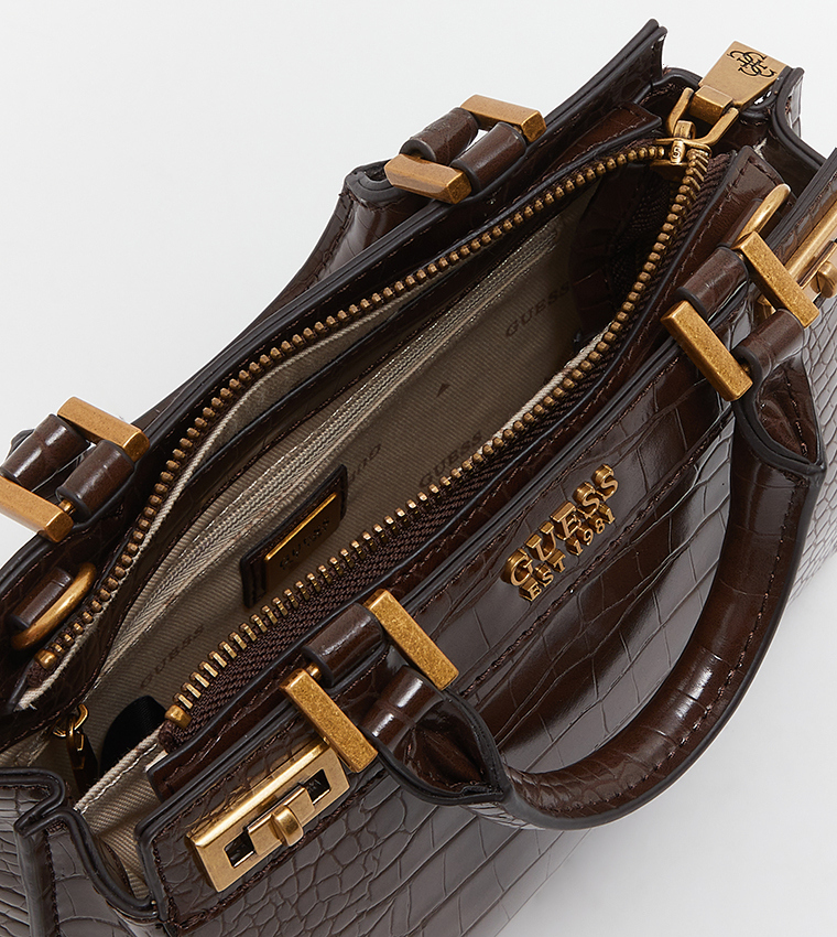 Guess Women Katey Croc Mini Satchel Bag , Black : Buy Online at Best Price  in KSA - Souq is now : Fashion