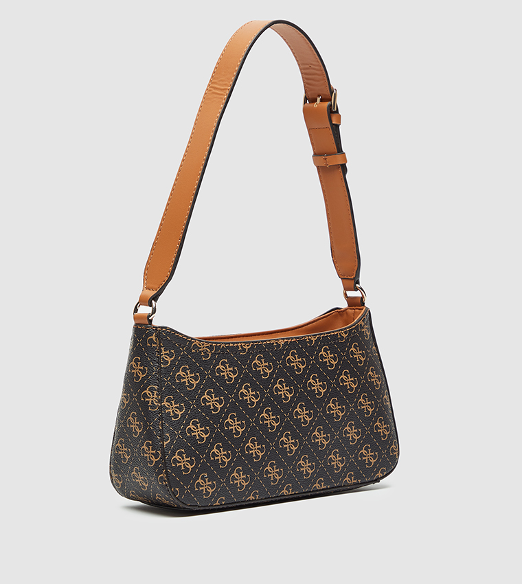 Guess Kamryn Q Logo Shoulder Bag in Brown