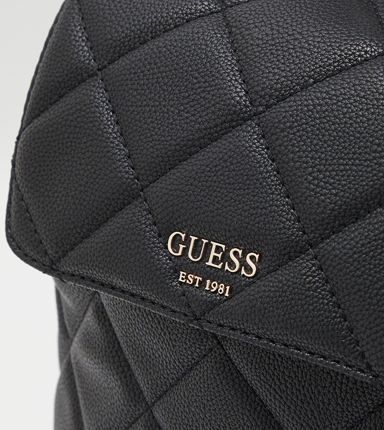 Buy Guess Fantine Logo Detailed Quilted Backpack In Black 6thStreet