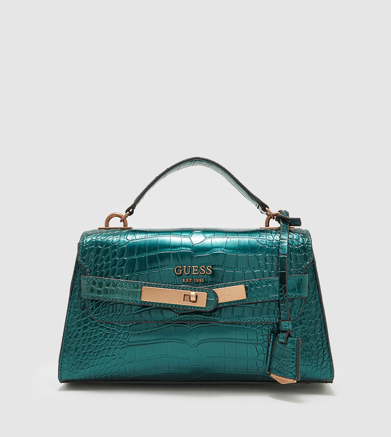 Buy Guess Enisa Top Handle Textured Crossbody Bag In Green 6thstreet Uae 0137