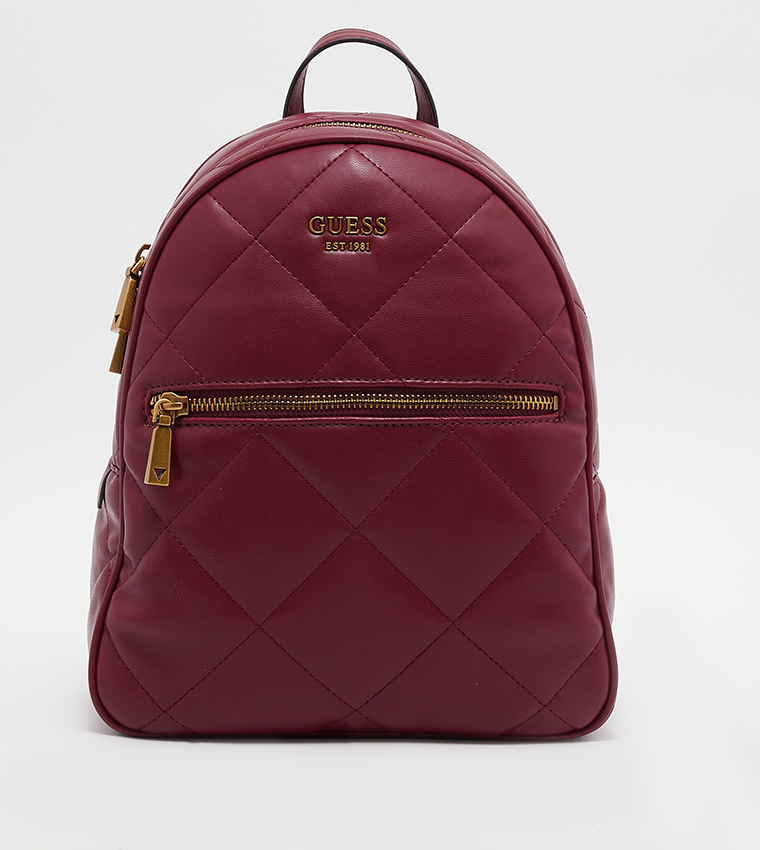 Buy Guess Vikky Quilted Backpack In Maroon 6thStreet Saudi Arabia