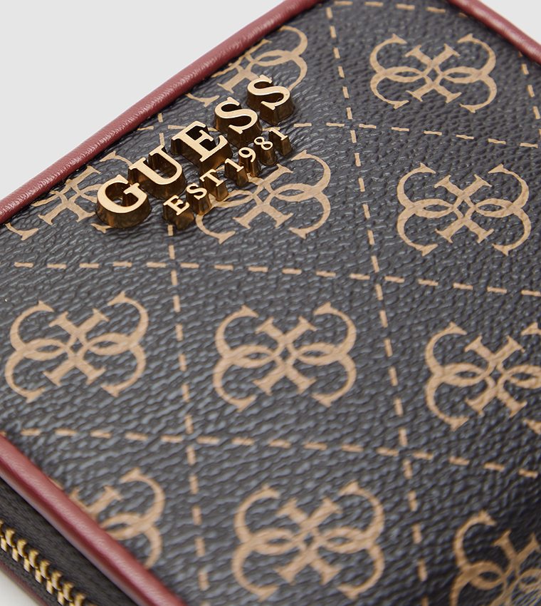  GUESS Vezzola Money Clip Card Case Brown : Clothing