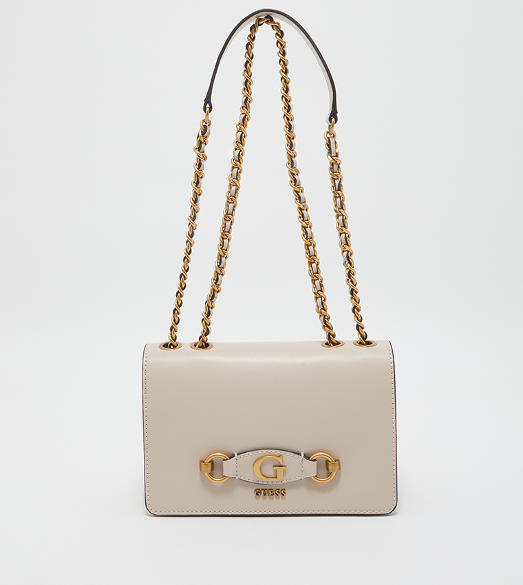 Guess IZZY CROSSBODY ZIP - Handbag - latte/lavendar/beige