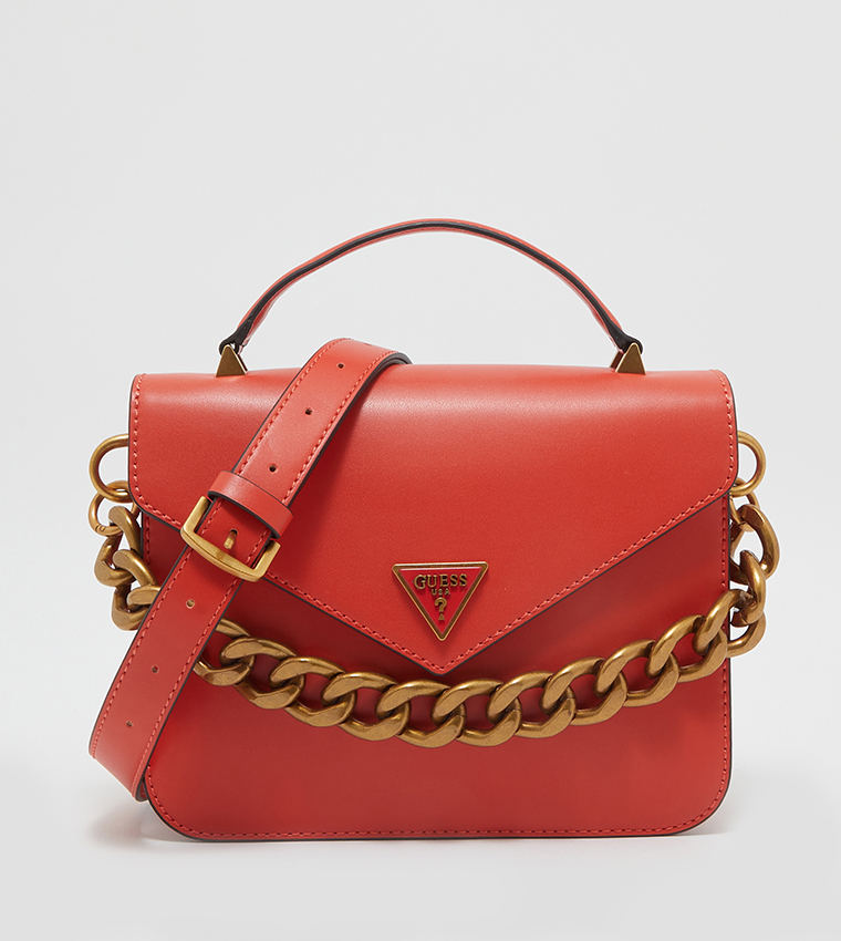 Guess top red satchel