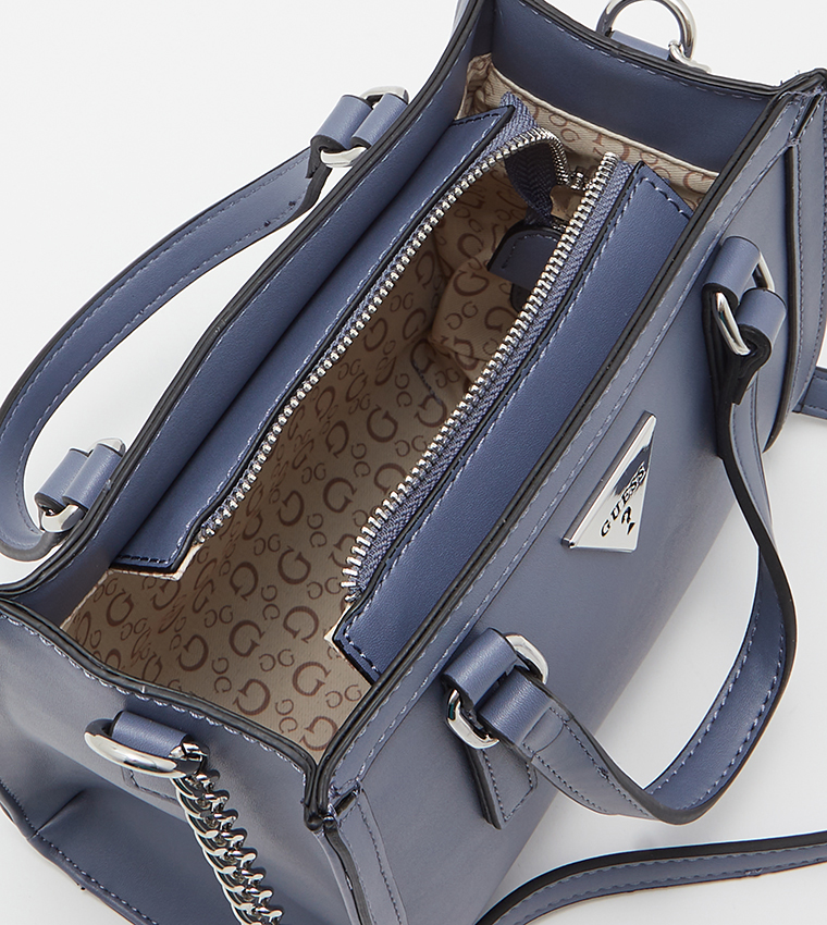 Buy Guess Evanston Logo Detailed Satchel Bag In Grey 6thStreet Saudi