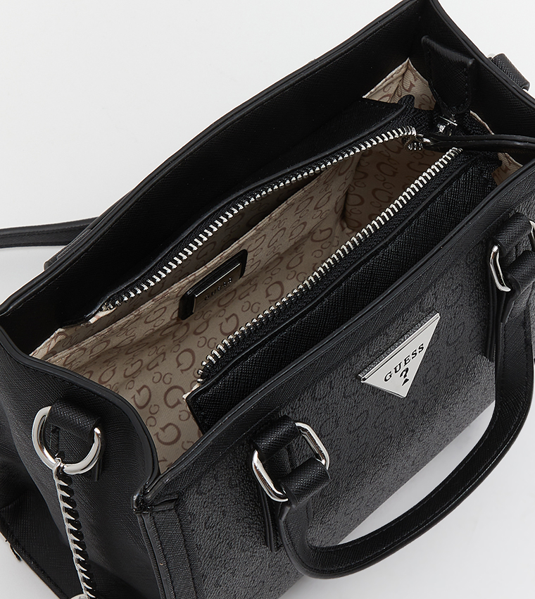 Buy Guess Evanston Logo Detailed Satchel Bag In Grey 6thStreet Saudi