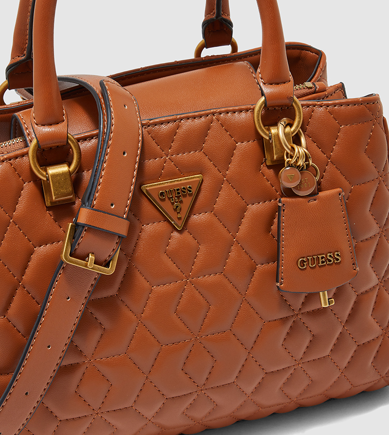 Guess Ellery Quilted Girlfriend Small Satchel Bag