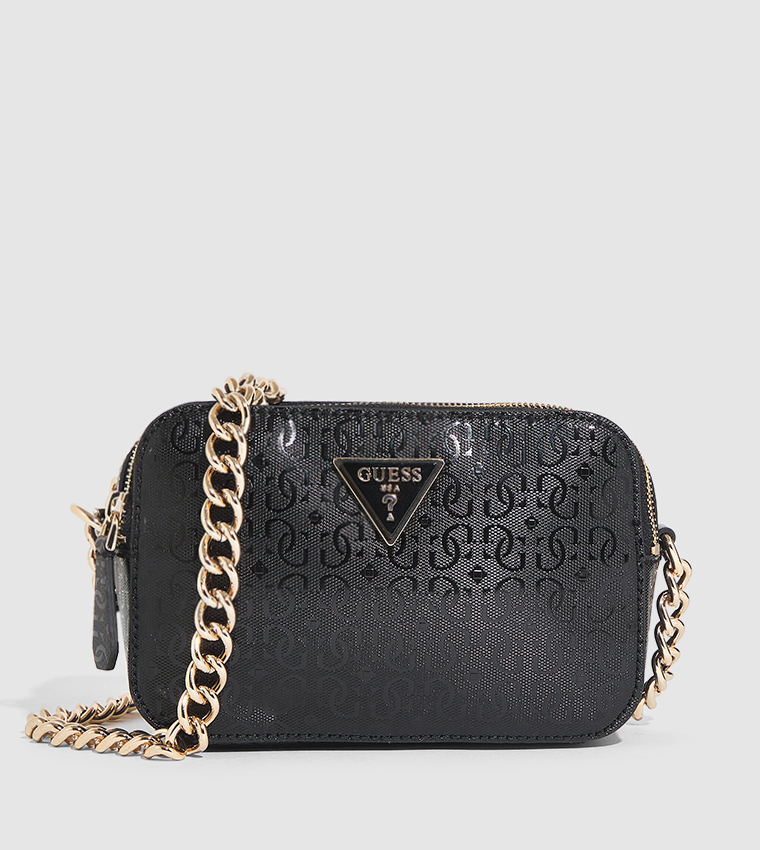 Buy Guess Monogram Patterned Crossbody Bag In Black | 6thStreet Saudi ...